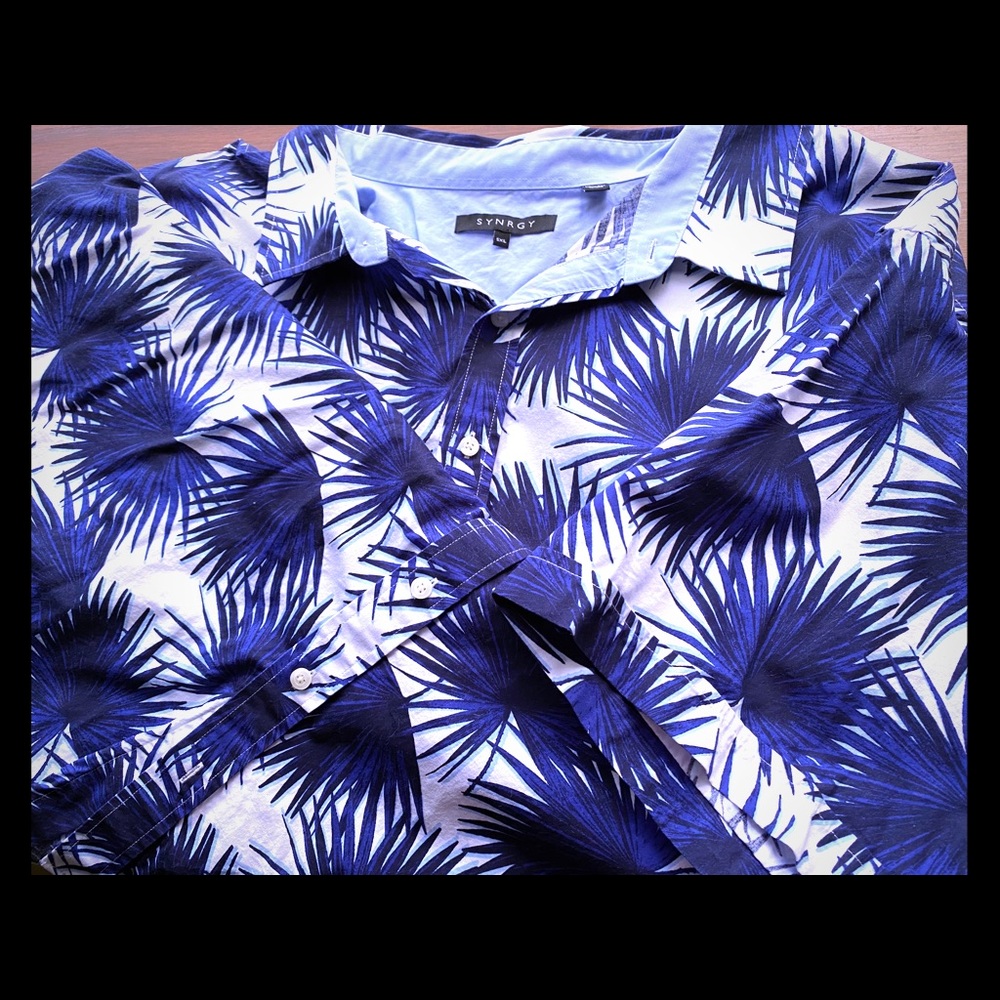 DXL Men’s Synrgy Palm Print Sports Shirt